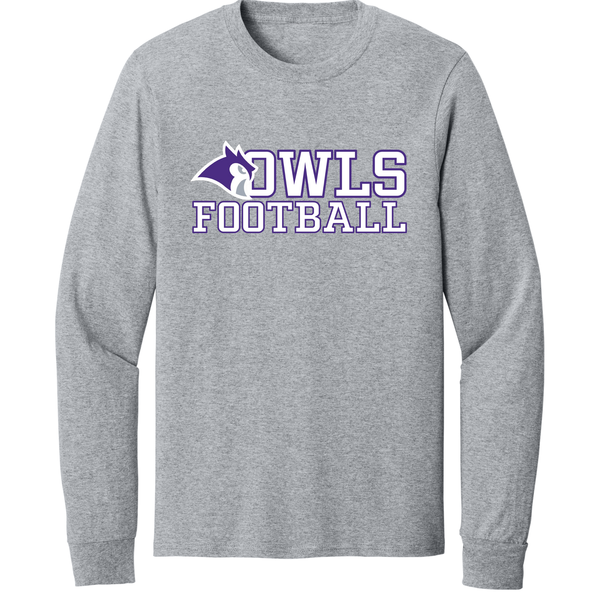 KCFB OWLS COTTON LONG SLEEVE TEE (CUSTOMIZEABLE SPIRITWEAR)