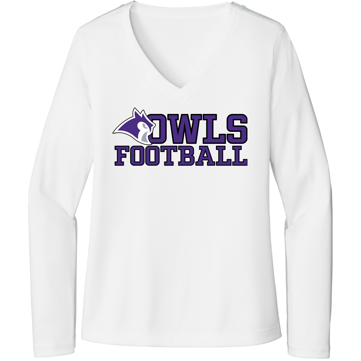 KCFB OWLS WOMEN&#39;S DRI-FIT LONG SLEEVE V-NECK (CUSTOMIZEABLE SPIRITWEAR)