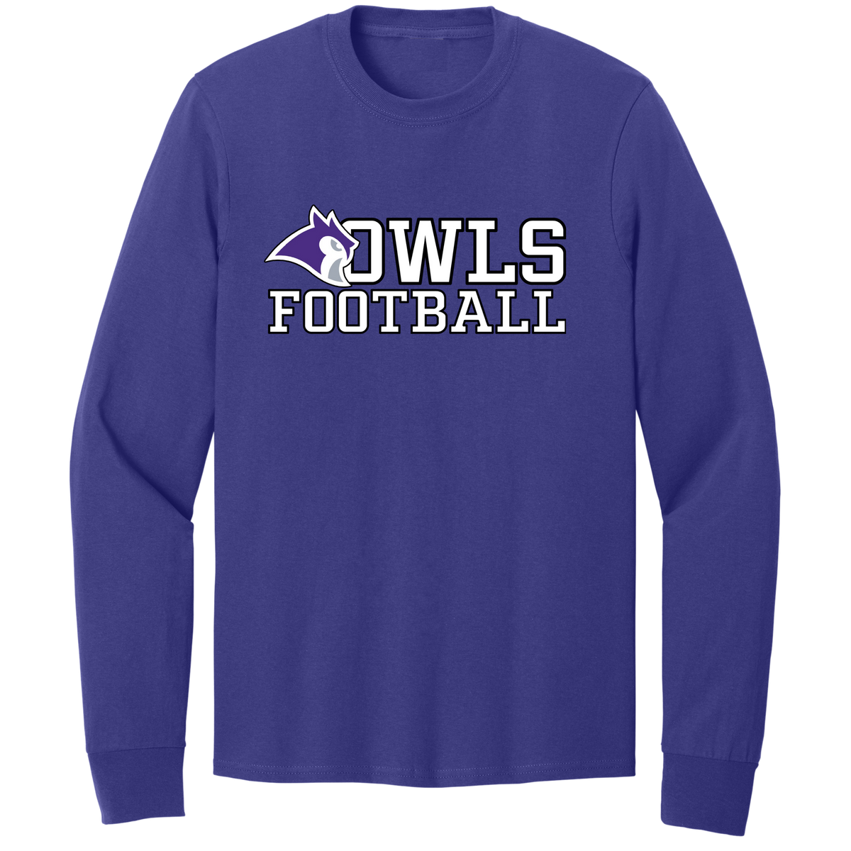 KCFB OWLS COTTON LONG SLEEVE TEE (CUSTOMIZEABLE SPIRITWEAR)