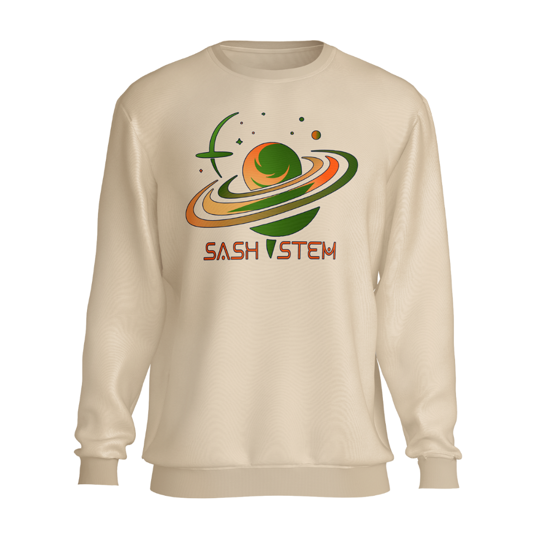 SASH STEM CREWNECK SWEATSHIRT - CREME