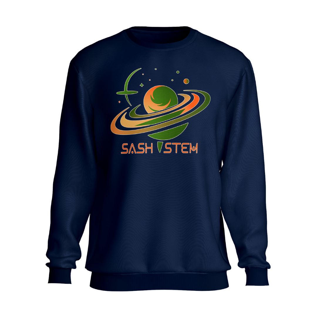 SASH STEM CREWNECK SWEATSHIRT - NAVY