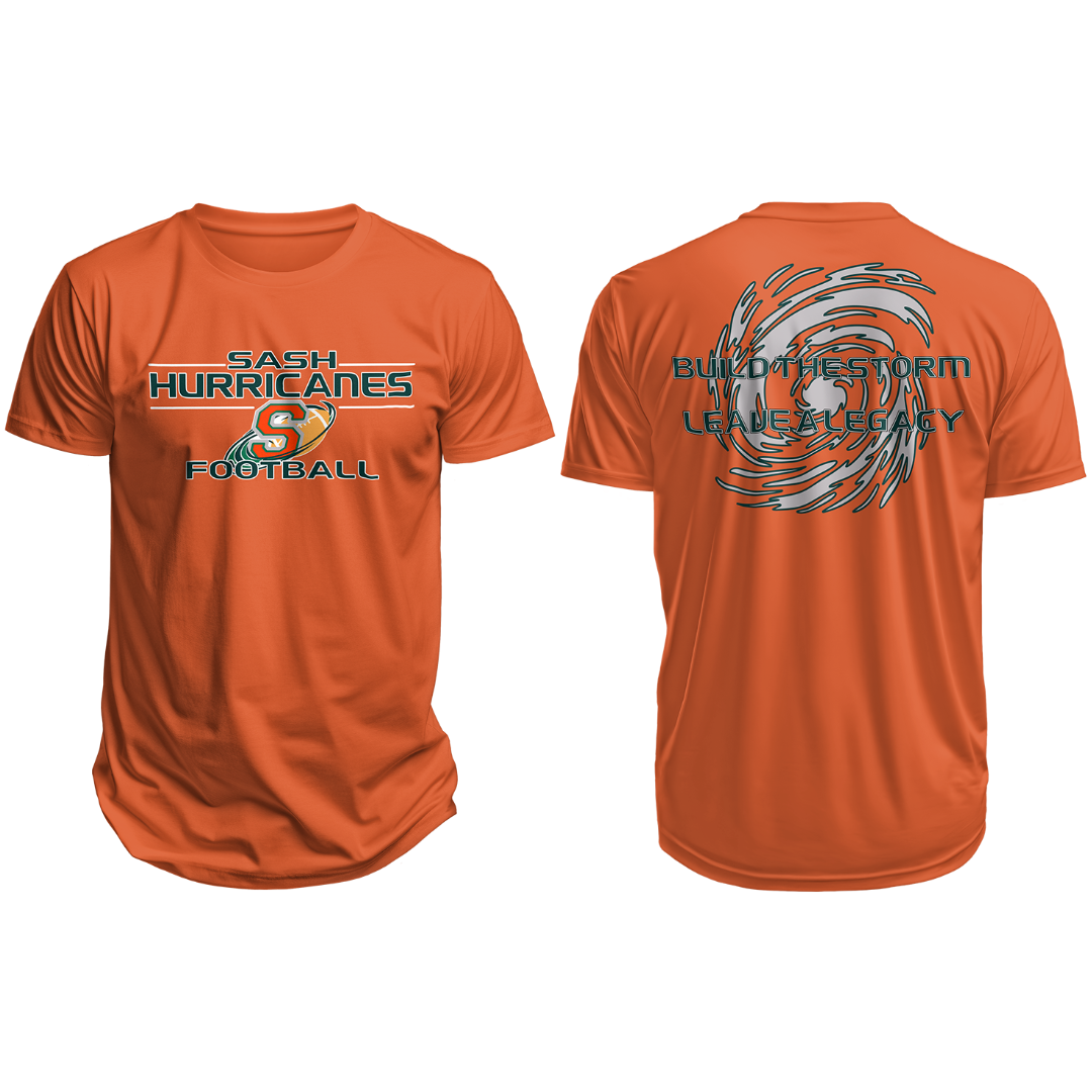 SASH HURRICANES FOOTBALL P-CORE TEE - ORANGE